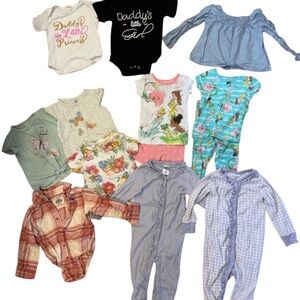 Bundle of 18-24m girls clothes- Disney, Carters, Pajamas, Sleepers, Princess